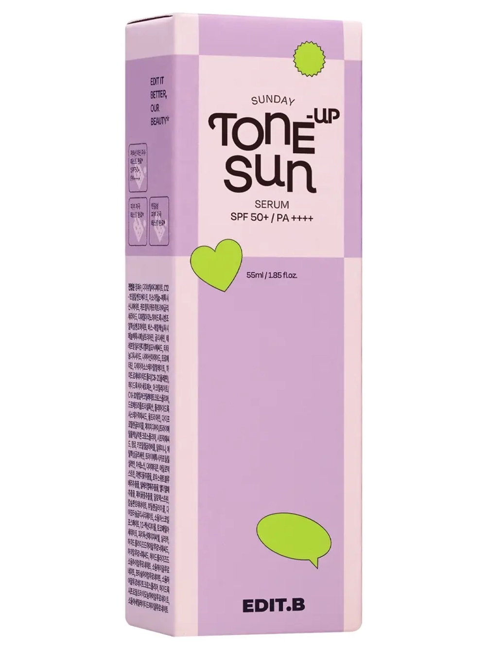 Edit.B Освежающая солнцезащитная сыворотка SPF50 Sunday Tone-Up Sun Serum 55 мл