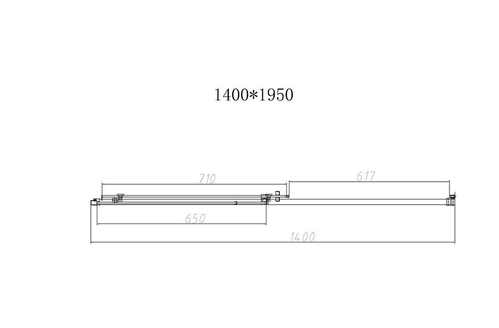 Душевая дверь Слим-Н (Slim-N) VDS-4SN140CLG, 1400, брашированное золото, стекло прозрачное,