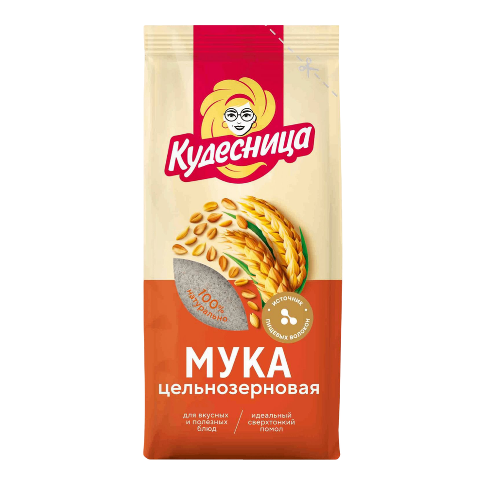 Мука "Кудесница" Пшеничная Цельнозер., 0,5кг