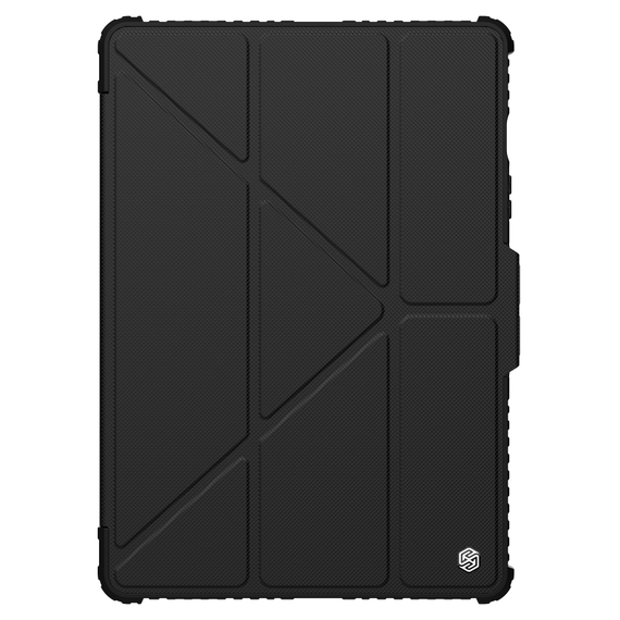 Чехол книжка от Nillkin для планшета Samsung Galaxy Tab S9 и Tab S10 FE, серия Bumper Pro Case-Multi Angle Folding Style, с защитной шторкой для камеры