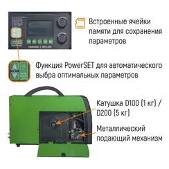Lightning MTS 225 (MIG/TIG/STICK) Everlast Сварочный полуавтомат 2EV225MTS — полупрофессиональный сварочный полуавтомат для монтажников, 225 А