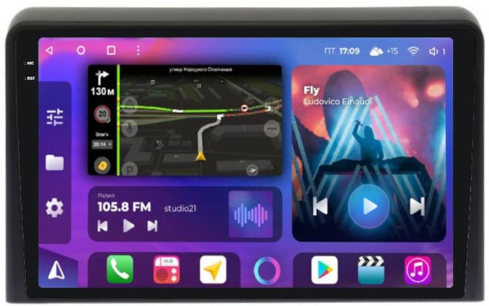 Магнитола для Hyundai Sonata 7 2017-2019 - FarCar BM1054M-2K монитор 9.5" 2K QLED на Android 14, Быстрая, CarPlay, 4G SIM-слот
