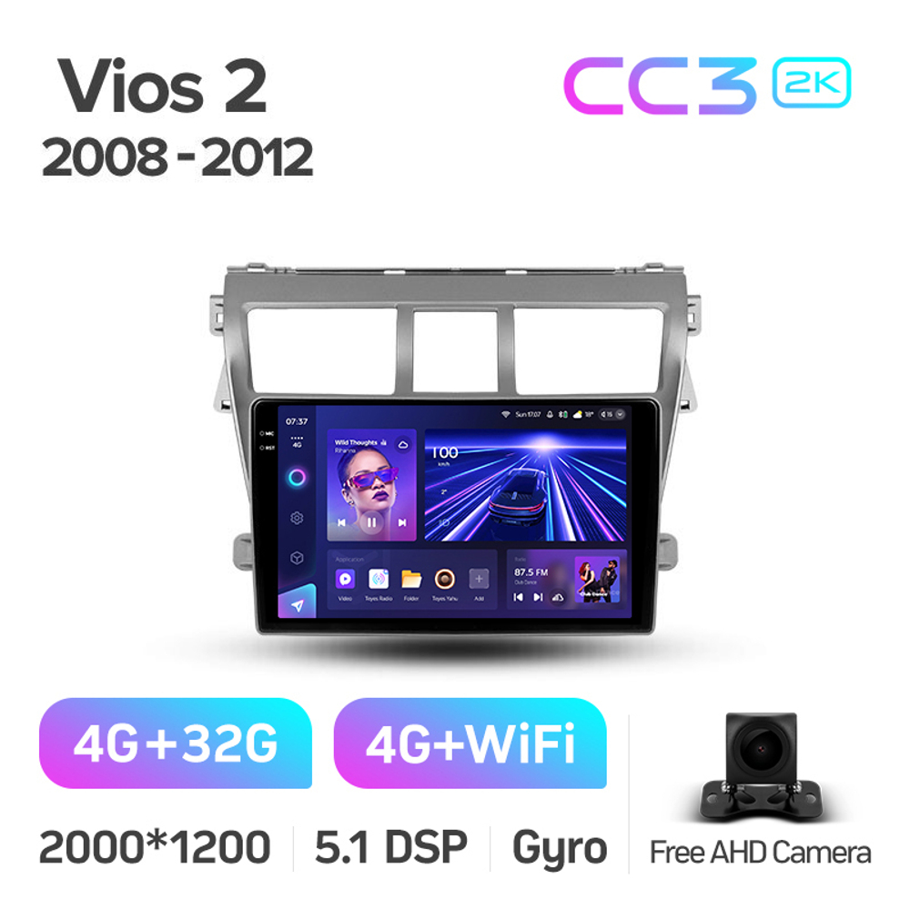 Teyes CC3 2K 9"для Toyota Belta, Vios, Yaris 2008-2012