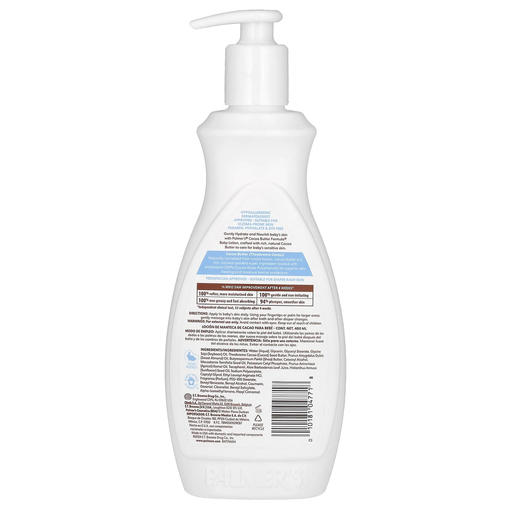 Palmer's, Baby, Cocoa Butter Formula® с витамином E, детский лосьон с маслом какао, 400 мл (13,5 жидк. унц.)