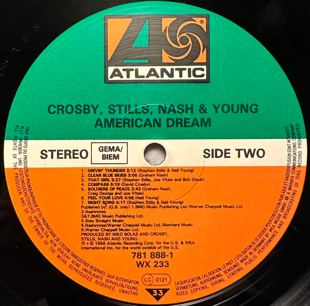 Crosby, Stills, Nash & Young - American Dream (Германия 1988г.)