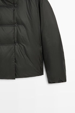 Massimo Dutti Пуховик с застежками-тоггл, антрацитово-серый