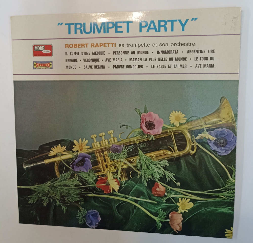Винтажная виниловая пластинка LP Robert Rapetti Sa Trompette Et Son Orchestre Trumpet Party (France 1975)