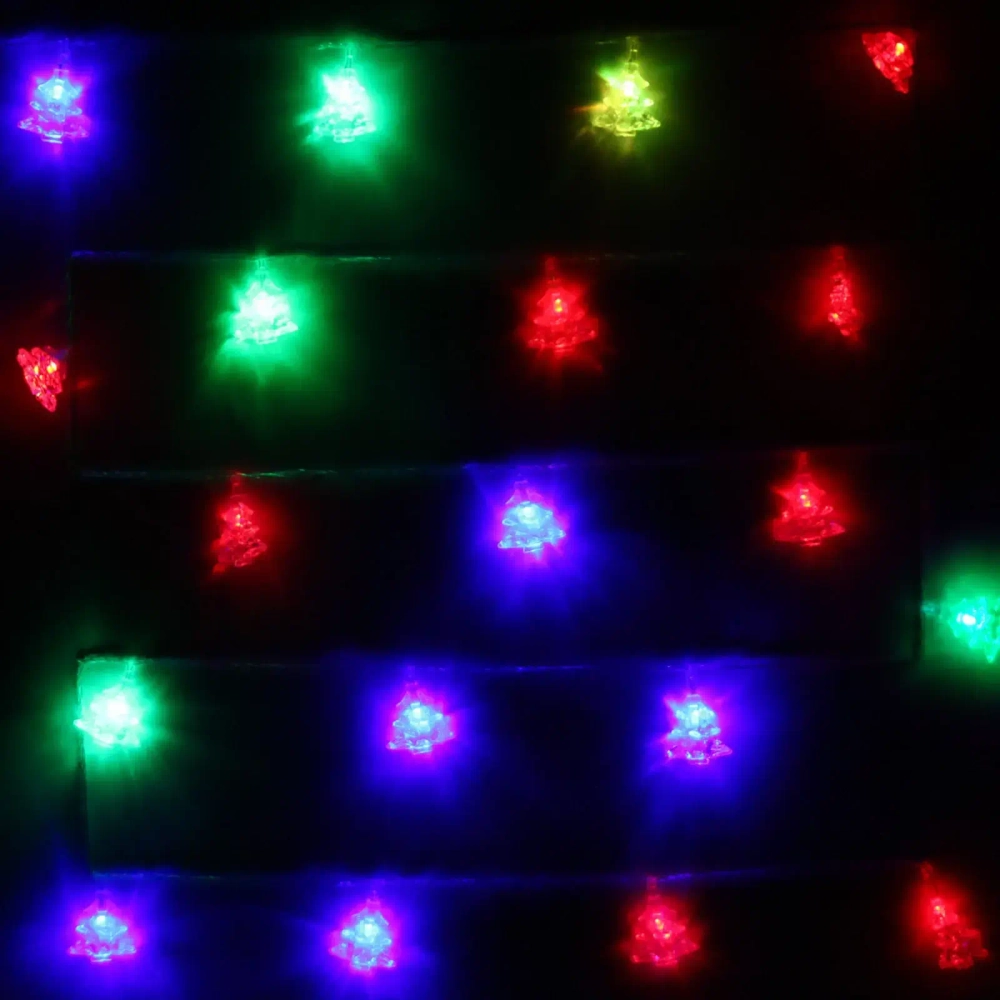 Гирлянда для дома 4,0 м 20 ламп LED с насадками ЁЛКА, прозрач.пров., авторежим.,IP-20 RG/RB (возможность соединения)