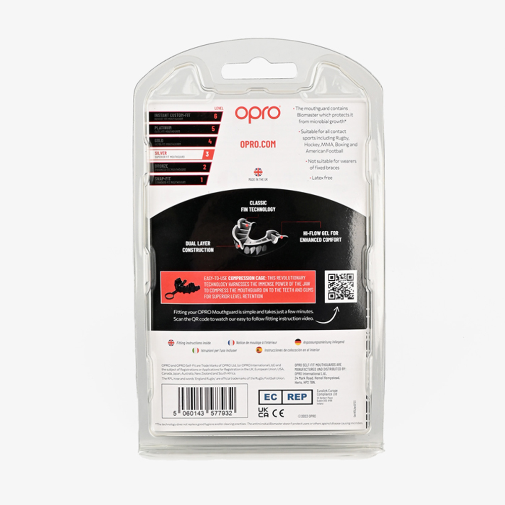 Боксерская капа Opro Silver Level Black Jaws