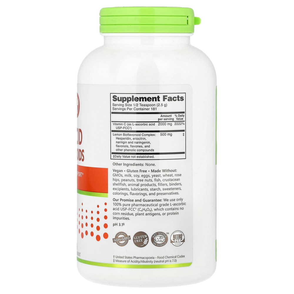 NutriBiotic, Immunity, аскорбиновая кислота с биофлавоноидами, кристаллический порошок, 454 г (16 унций)