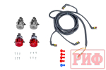 Бампер силовой задний Toyota Land Cruiser 76 2007+ с квадратом под фаркоп и фонарями РИФ