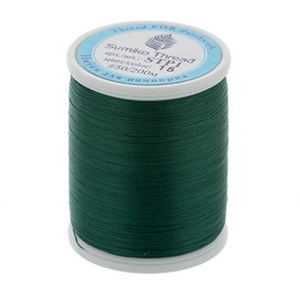 Нитки для пэчворка SumikoThread 200 м, (219 ярд), 15 т.зеленый