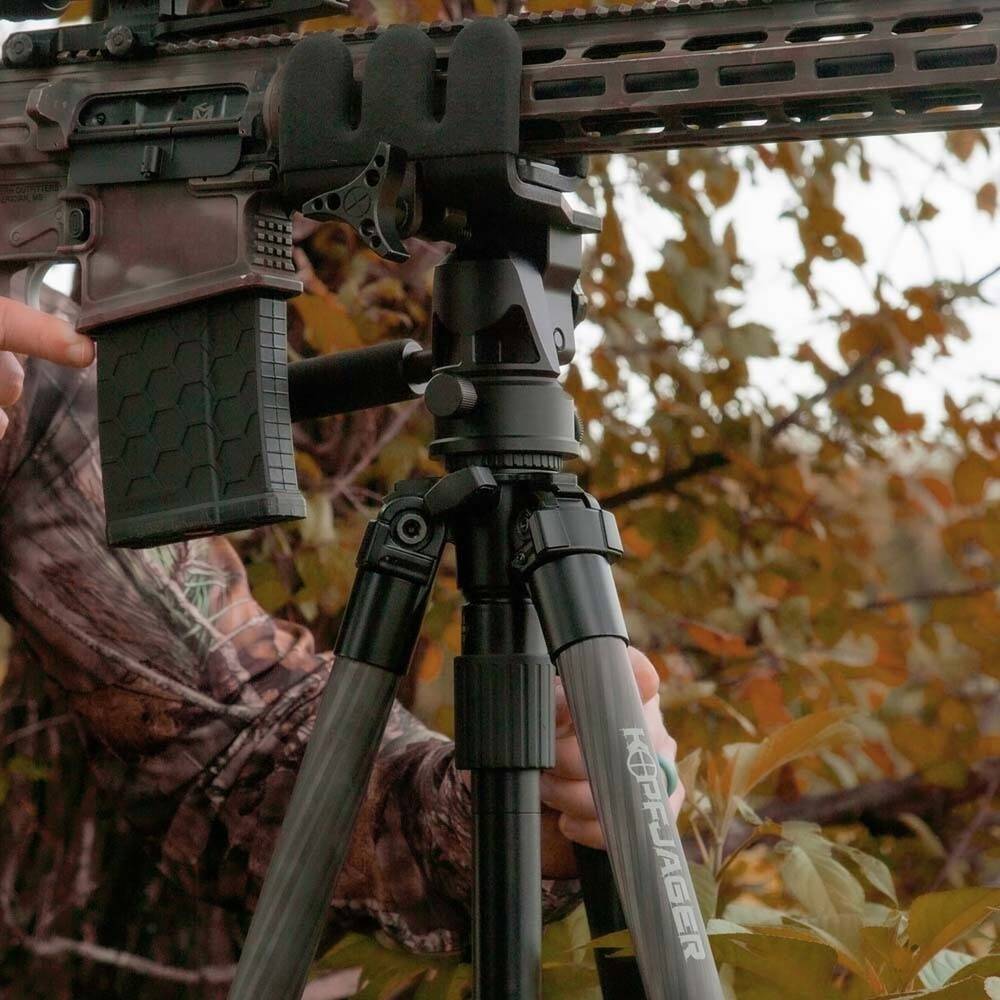 Тактическая опора для ружья Kopfjager с держателем (K800 CF Tripod with Reaper Grip) KJ85002K - карбон