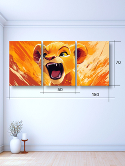 Картина Миньоны и лампочка модульная 50x70см 3шт.