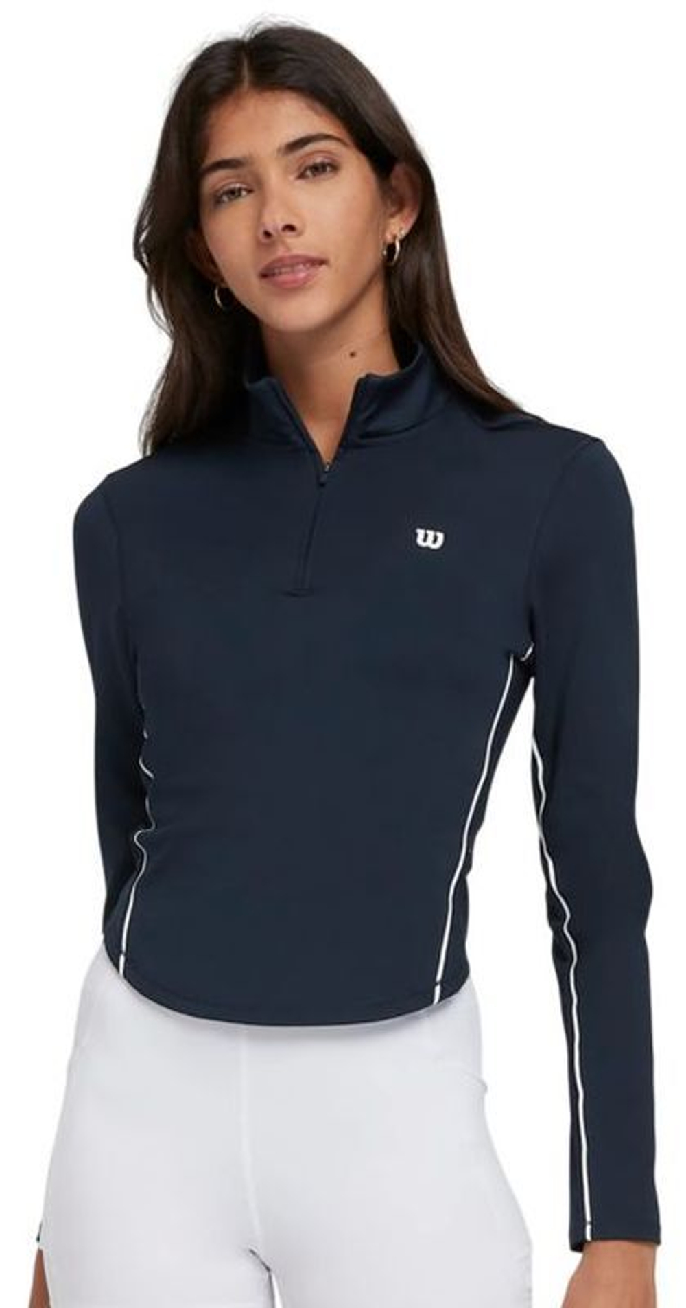 Женская теннисная футболка (dł. Рукава) Wilson Brentwood Half-Zip Longsleeve - небесный