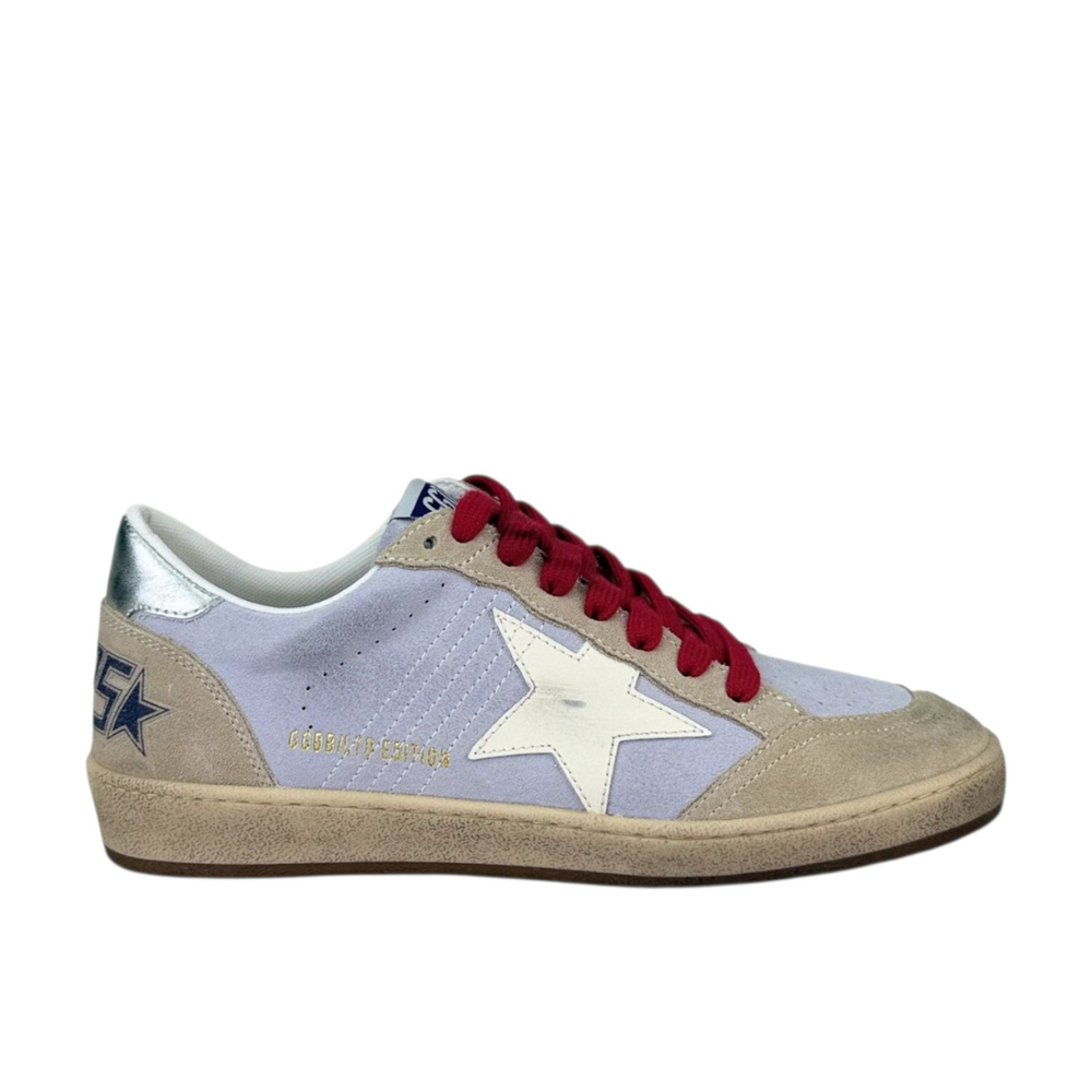 Golden Goose Ball Star / Замша сиреневая / белая звезда