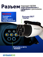 GBT зарядное устройство для электромобиля, регулируемая сила тока 8-10-13-16A, 3,5 кВт, 220В, экран, кабель 5 м, сумка