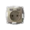 Розетка с USB A+A с заземлением и защитными шторками Systeme Electric AtlasDesign Шампань ATN000530