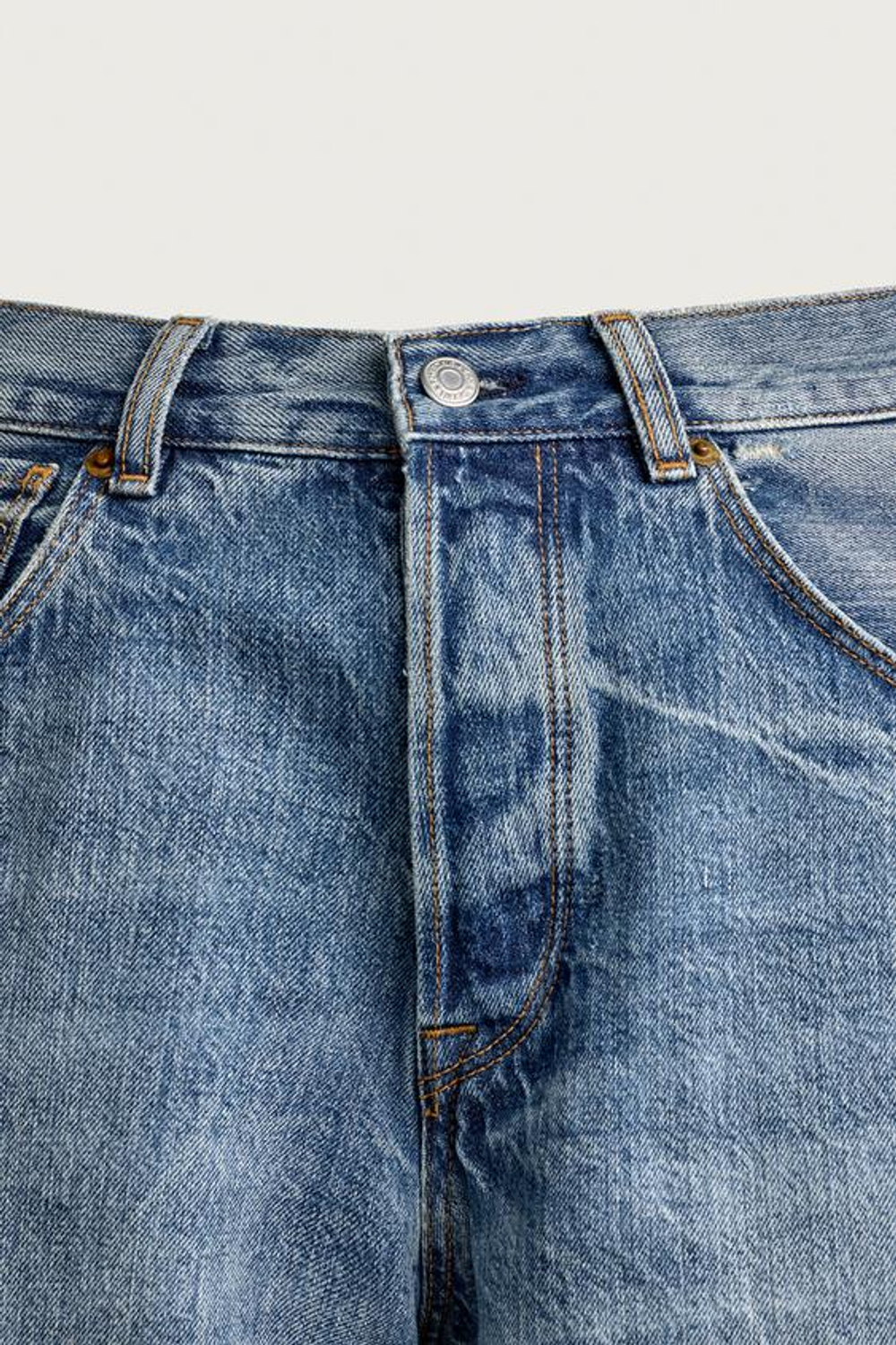 ZARA ДЖИНСЫ STRAIGHT FIT СО СМЕЩЕННЫМИ ШВАМИ, ВЫЦВЕТШИЙ СИНИЙ