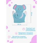 Голубая детская мочалка-варежка для купания «Слоник»