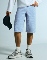 Мужские фактурные джинсовые бермуды super baggy fit - BERSHKA