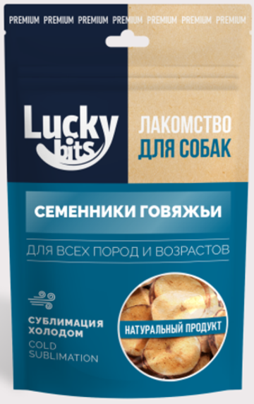Лакомство сублимированное д/собак Lucky bits Семенники говяжьи 43г