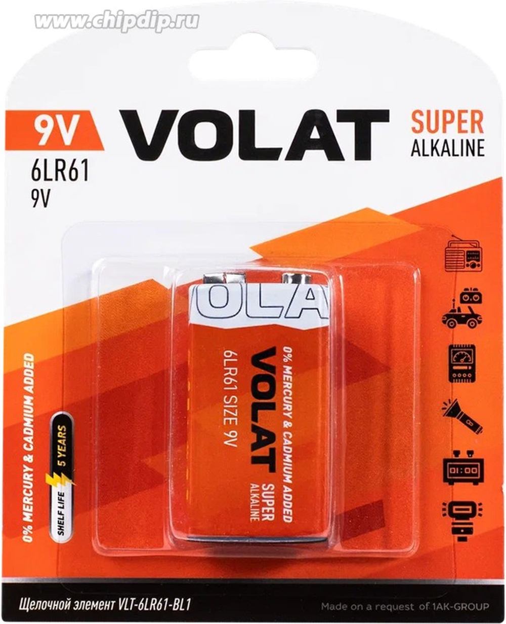 (1 шт.) VOLAT 6LR61/Крона BL-1