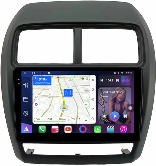 Магнитола для Mitsubishi ASX 2017+ - FarCar S500-TS10 монитор 9.5" QLED на Android 14, Быстрая, CarPlay, 4G SIM-слот