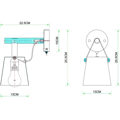 Бра Arte Lamp THOMAS A7032AP-1BK, 1хE27