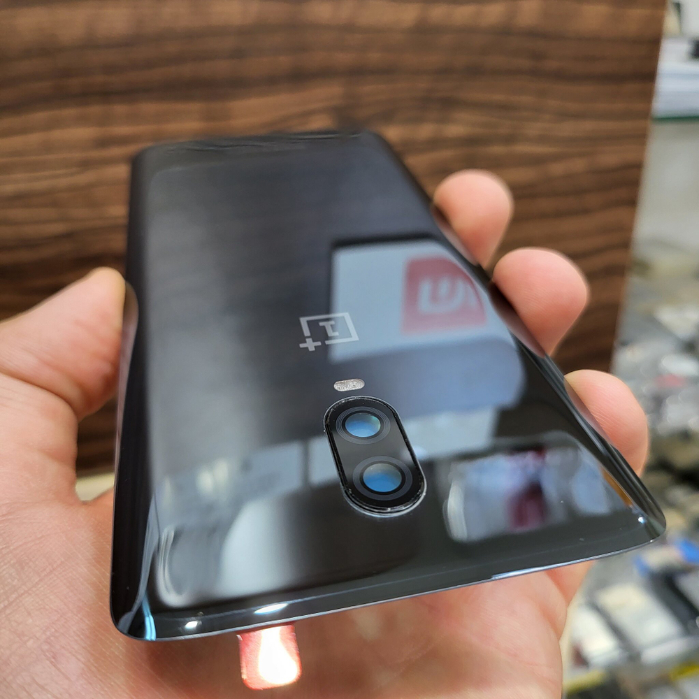 Крышка для OnePlus 6T оригинальная (заднее стекло) цвет: чёрный глянцевый