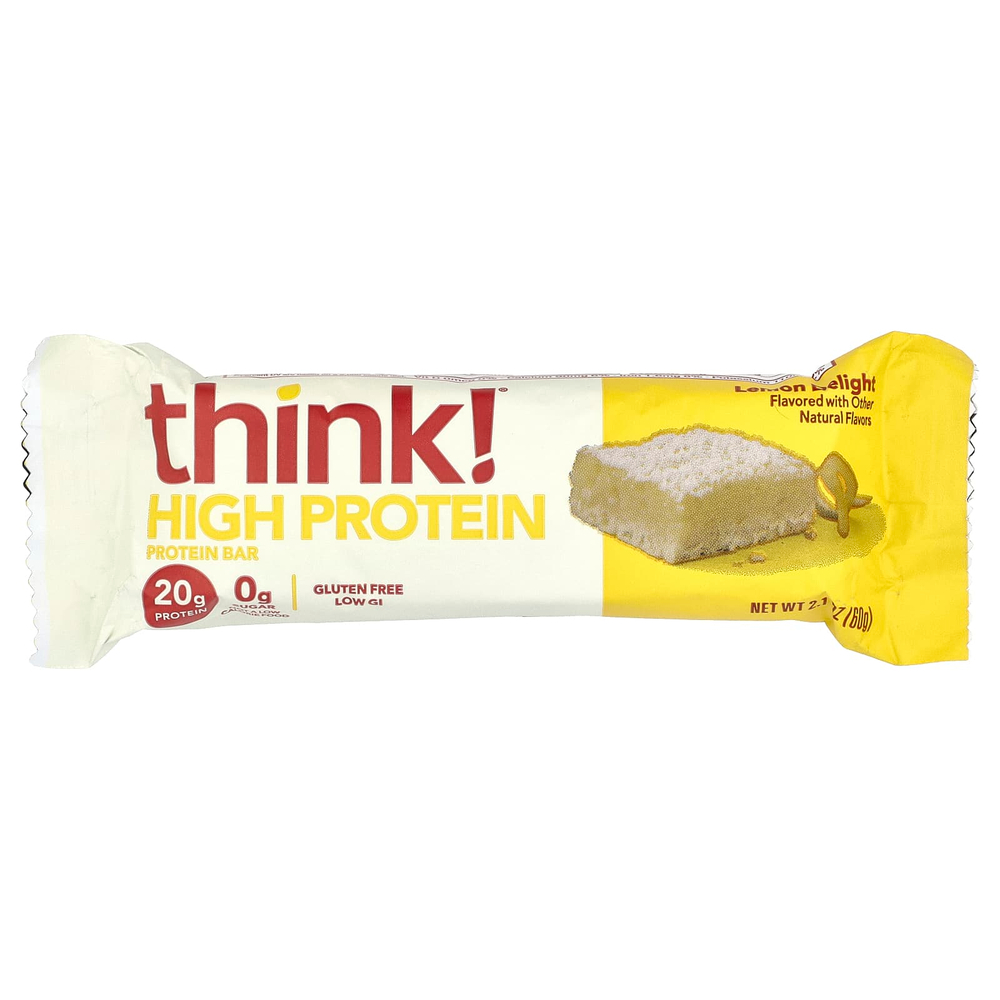Think !, Батончики с высоким содержанием белка и лимонным вкусом Lemon Delight, 5 батончиков, 2,1 унции (60 г) каждый