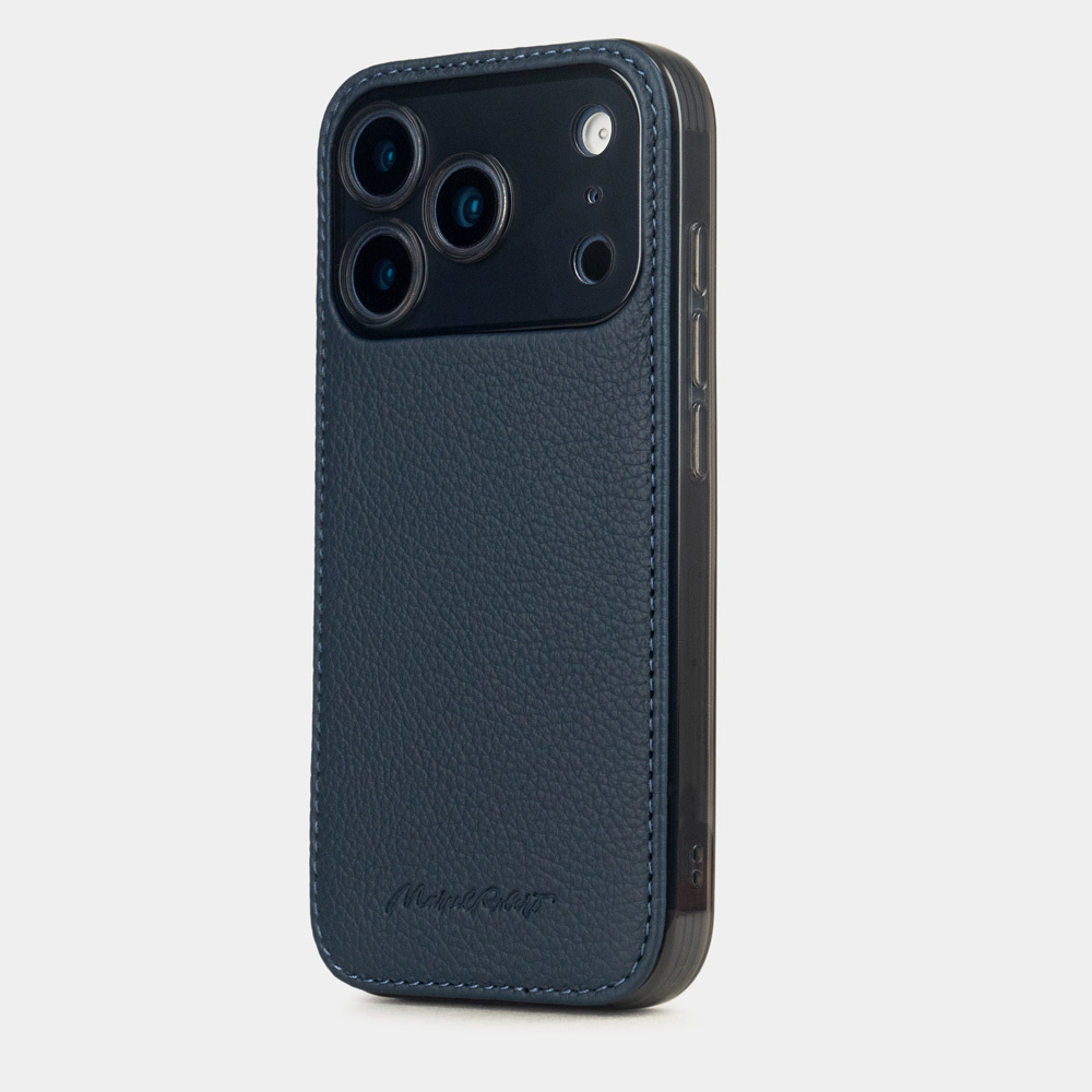 Чехол-накладка для iPhone 17 Pro - кожа теленка, синий
