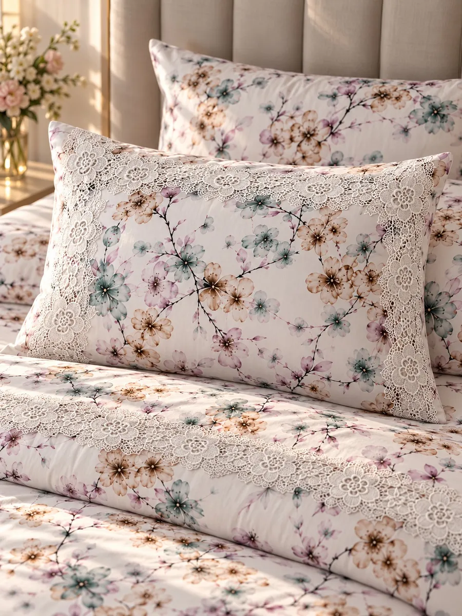 Gelin Home КПБ 6 пр. ZENAN зелёный цвет пододеяльник 200*220, простынь 240*260, наволочки 50*70 2шт, декоративные наволочки 50*70 2шт GLNN545 — фото 12