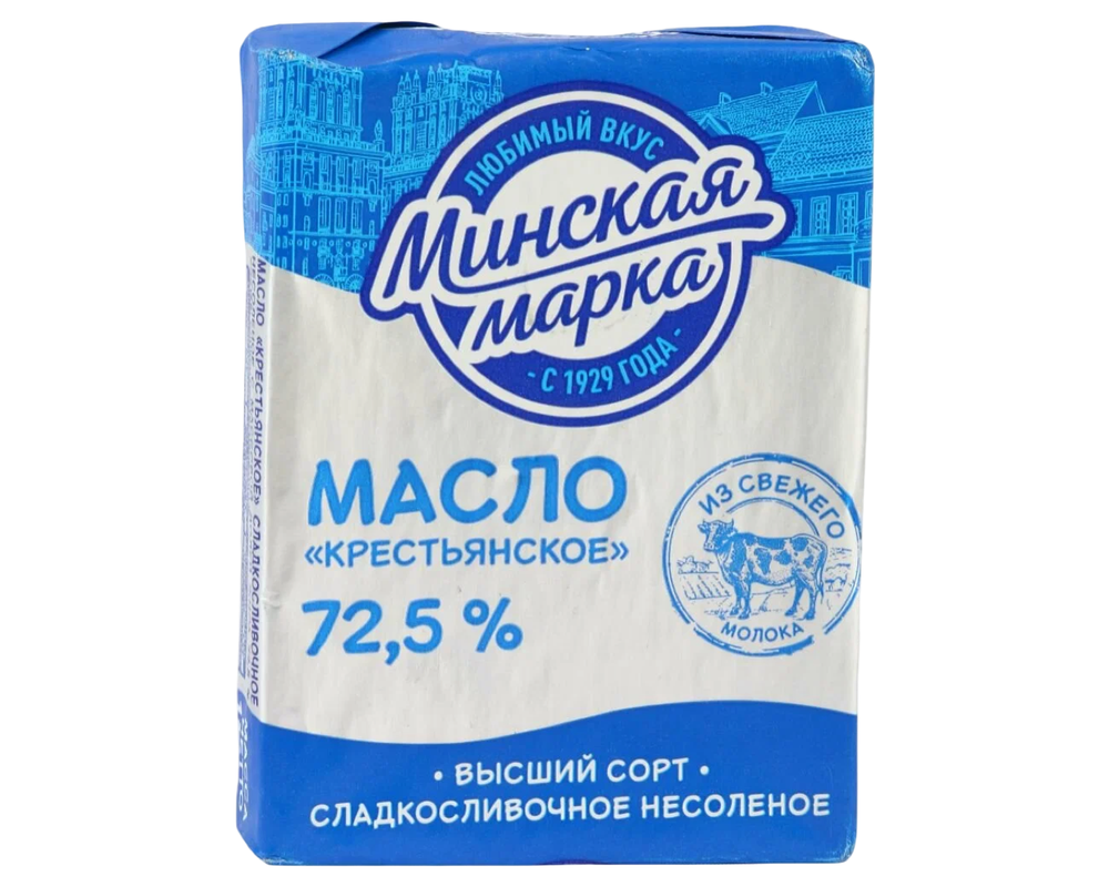 Масло Крестьянское Минская марка 72,5% ФОЛЬГА 180гр