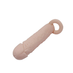 Удлиняющая насадка на пенис с фиксирующим кольцом Penis Sleeve Medium (Цвет: телесный)