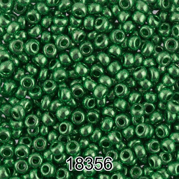 Бисер Preciosa 10/0 (2.3 мм), 500 г, 18356 (Ф653) св.зеленый/металлик