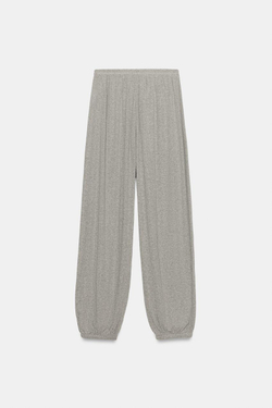 ZARA БРЮКИ-ШАРОВАРЫ, СЕРО-КОРИЧНЕВЫЙ МЕЛАНЖ