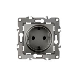 Розетка ЭРА Серия 12 12-2102-12 2P+E Schuko со шторками 16A-250В IP20 графит | Эра 12