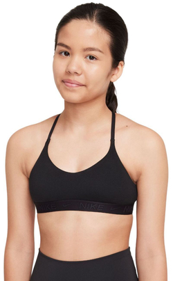 Топ для девочки теннисный Nike Girls Indy Sports - черный