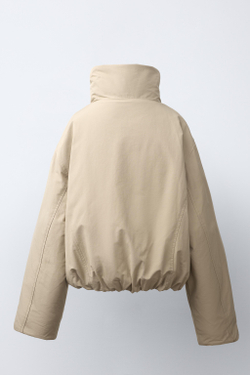 ZARA КУРТКА ИЗ ИСКУССТВЕННОГО МЕХА, ЦВЕТ СЛОНОВОЙ КОСТИ