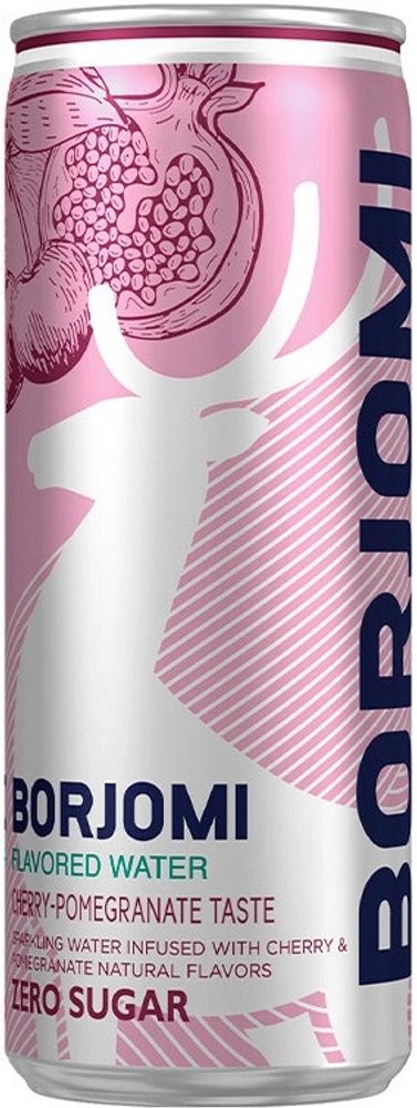 Газированный напиток Боржоми Вишня-Гранат / Borjomi Cherry-Pomegranate 0.33 - банка