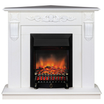 Каминокомплект Real Flame Dominica Corner WT с очагом Fobos Lux Black RC (угловой)
