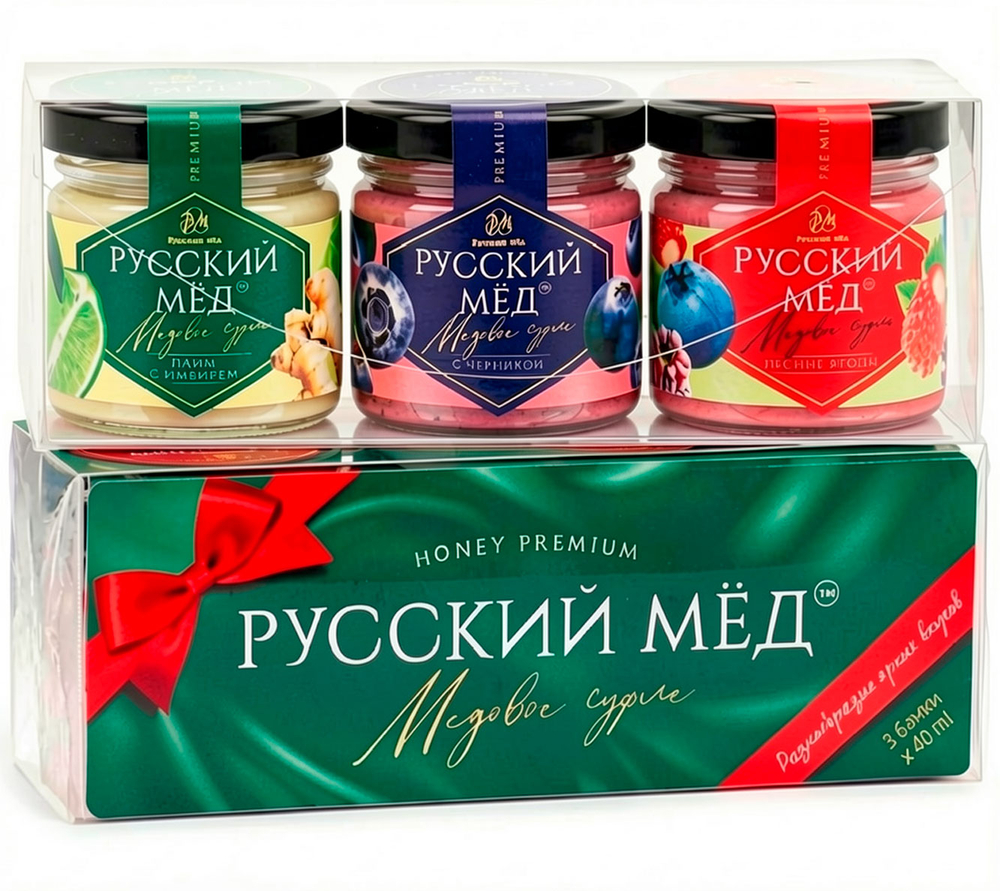 Подарочный набор Русский мёд 40 мл (3 шт.), зелёный
