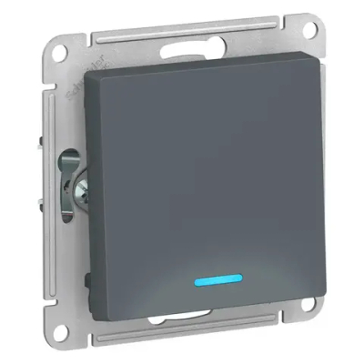 ATLASDESIGN 1-клавишный ВЫКЛЮЧАТЕЛЬ с подсветкой, сх.1а, 10АХ, механизм, ГРИФЕЛЬ