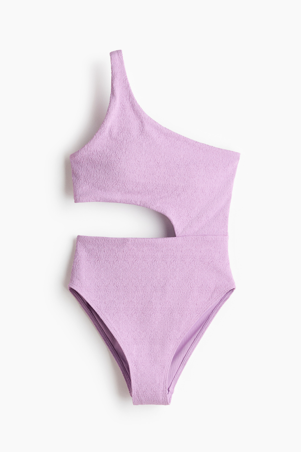 Слитный купальник High Leg на одно плечо — Светло-фиолетовый - H&M