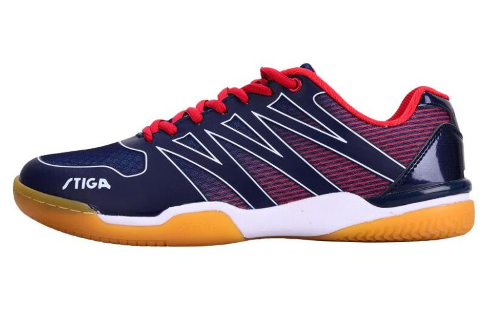Stiga Slip Resistant Abrasion Resistant Low top Table Tennis Shoes Unisex Blue Red
