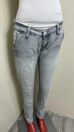 Джинсы женские ANMA Jeans, серые, низкой посадки, с вышивкой, размер 42-44 
