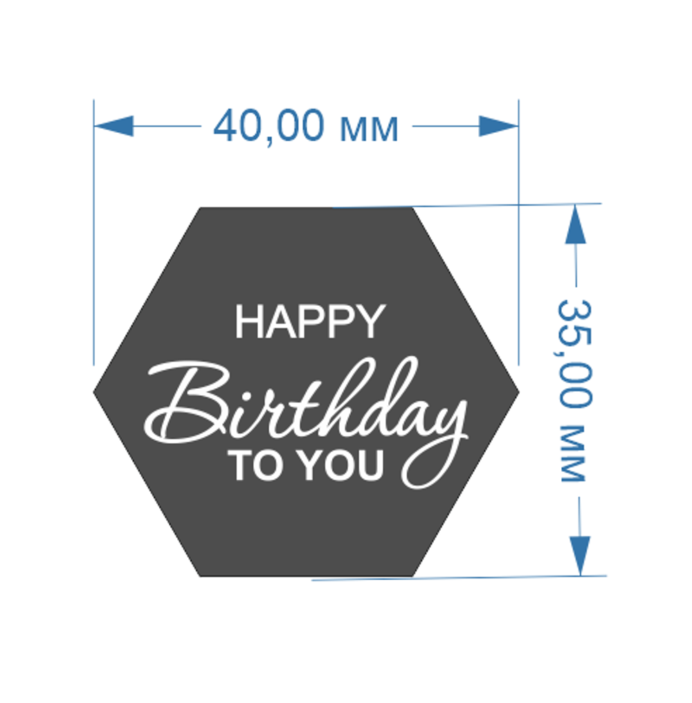 Топпер Happy Birthday to you №1.6 4х3,5см