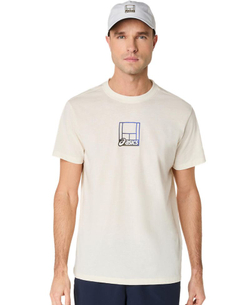 Meski T-Shirt Asics Court Core Graphic - cream