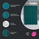 Штора для ванной полиэтилен (PE) IDDIS P04PE18i11 180*200 тёмно-зелёная  c кольцами